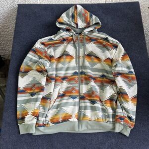 Canyon Creek Hoodie Mens 3XL Multicolor Full Zip Aztec Fleece Lined Sweatshirt